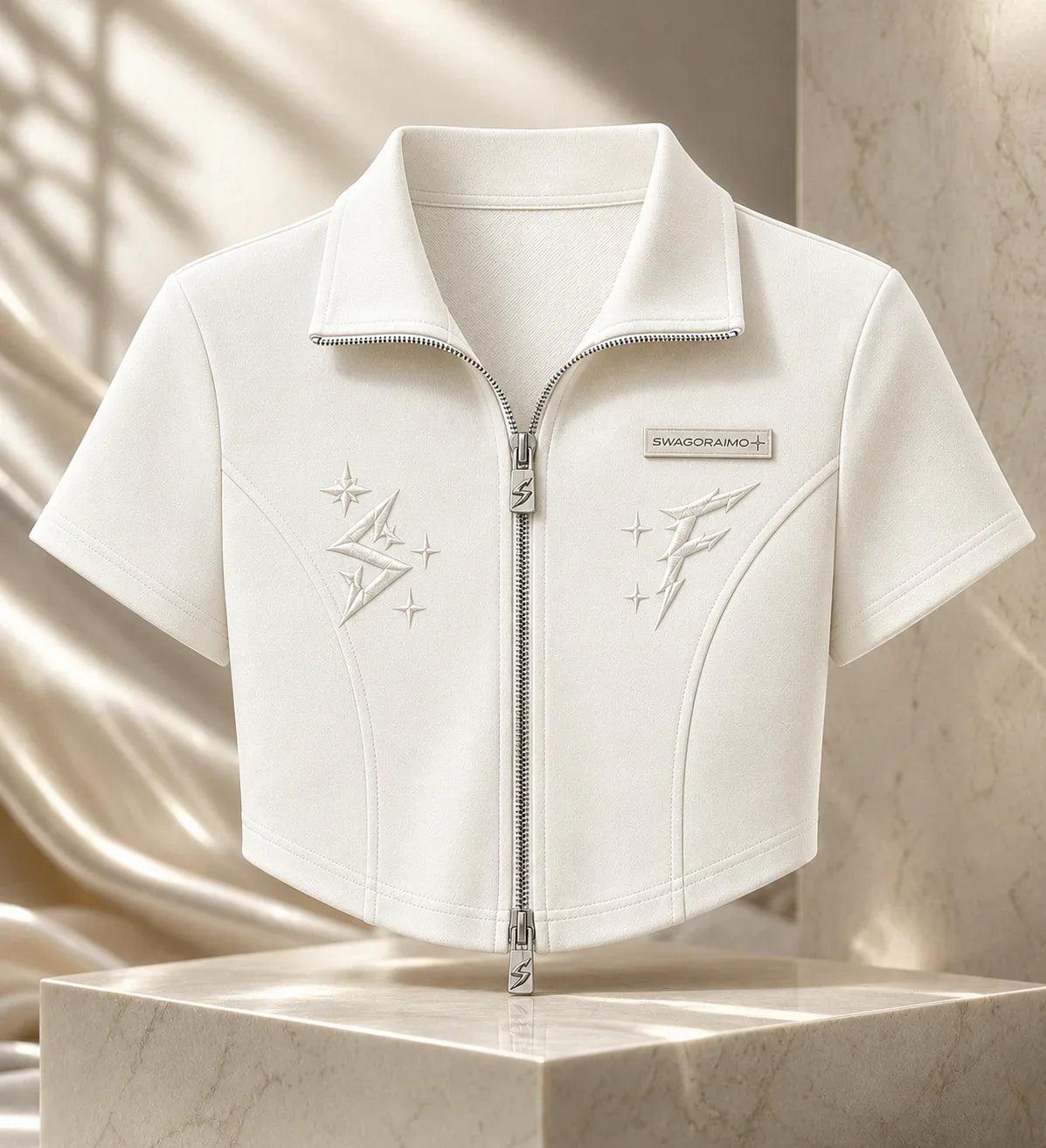 SWAGORAIMO⢠Premium Zip Crop Top - ð¢ðŠðððð¡ðððð