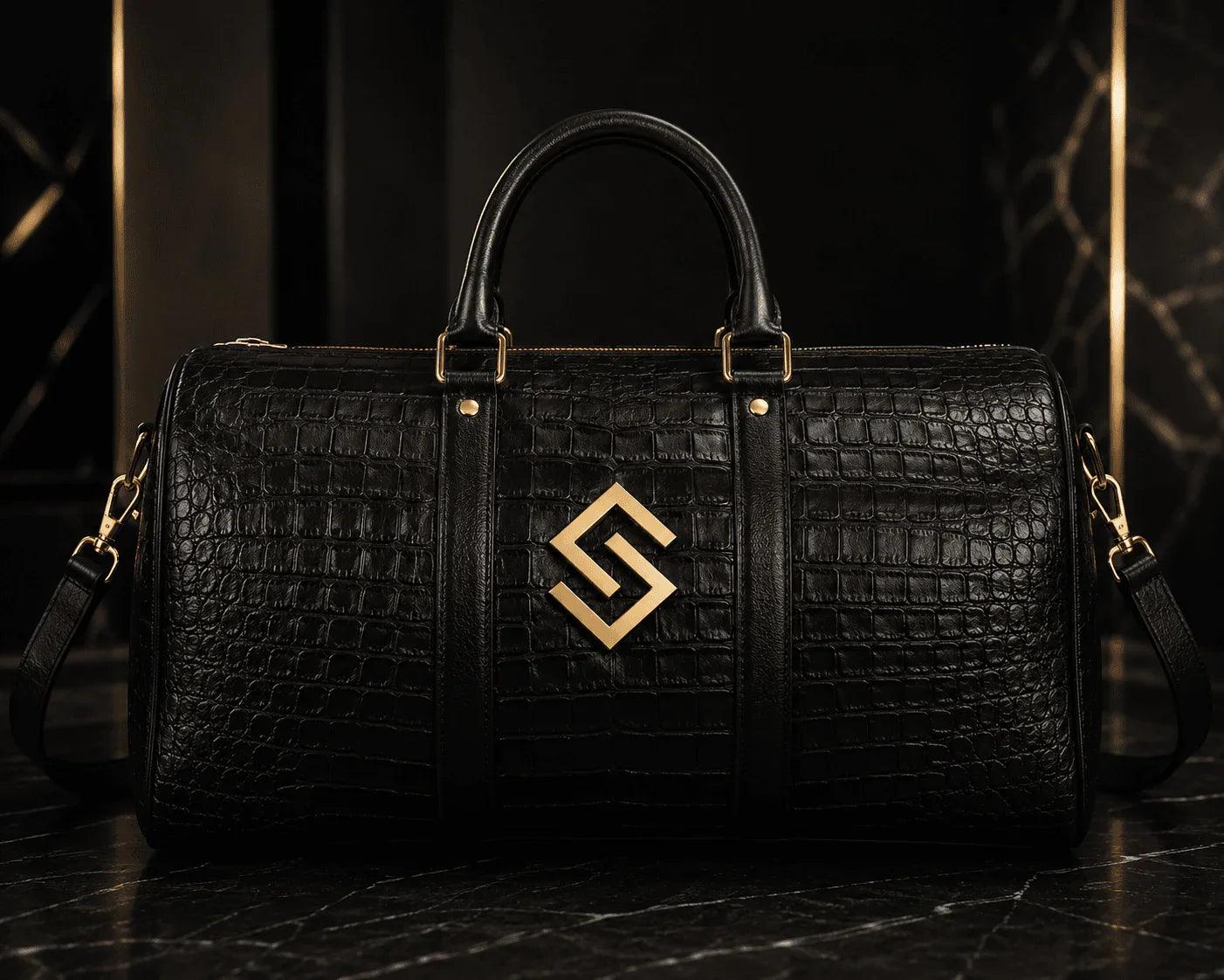 SWAGORAIMO™ Noir Crocodile Prestige Duffle - 𝓢𝓦𝓐𝓖𝓞𝓡𝓐𝓘𝓜𝓞