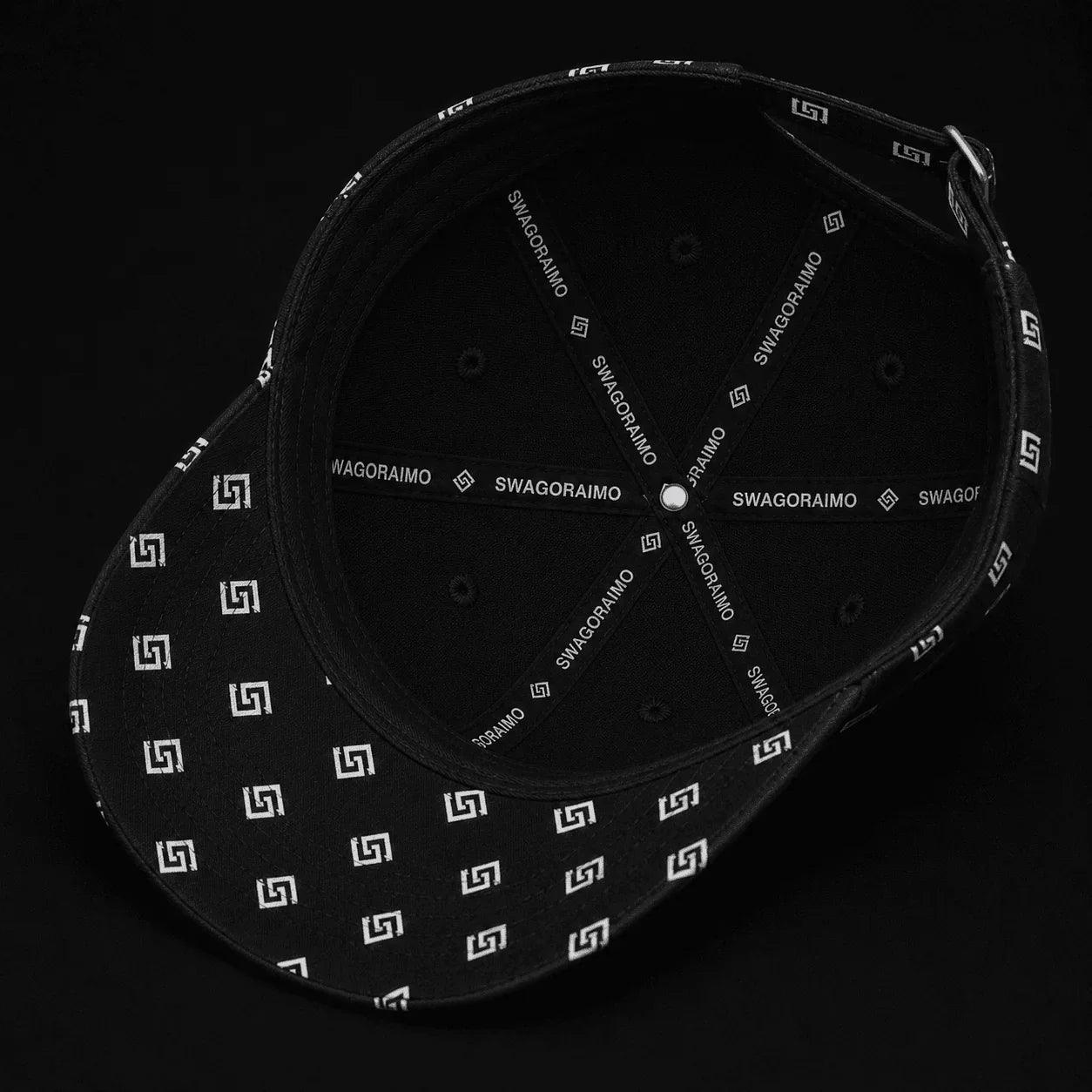 SWAGORAIMO Signature Monogram Cap – Black Edition - 𝓢𝓦𝓐𝓖𝓞𝓡𝓐𝓘𝓜𝓞
