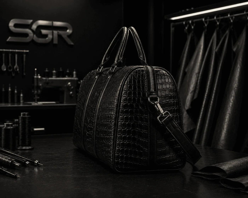 SWAGORAIMO™ Noir Crocodile Prestige Duffle - 𝓢𝓦𝓐𝓖𝓞𝓡𝓐𝓘𝓜𝓞