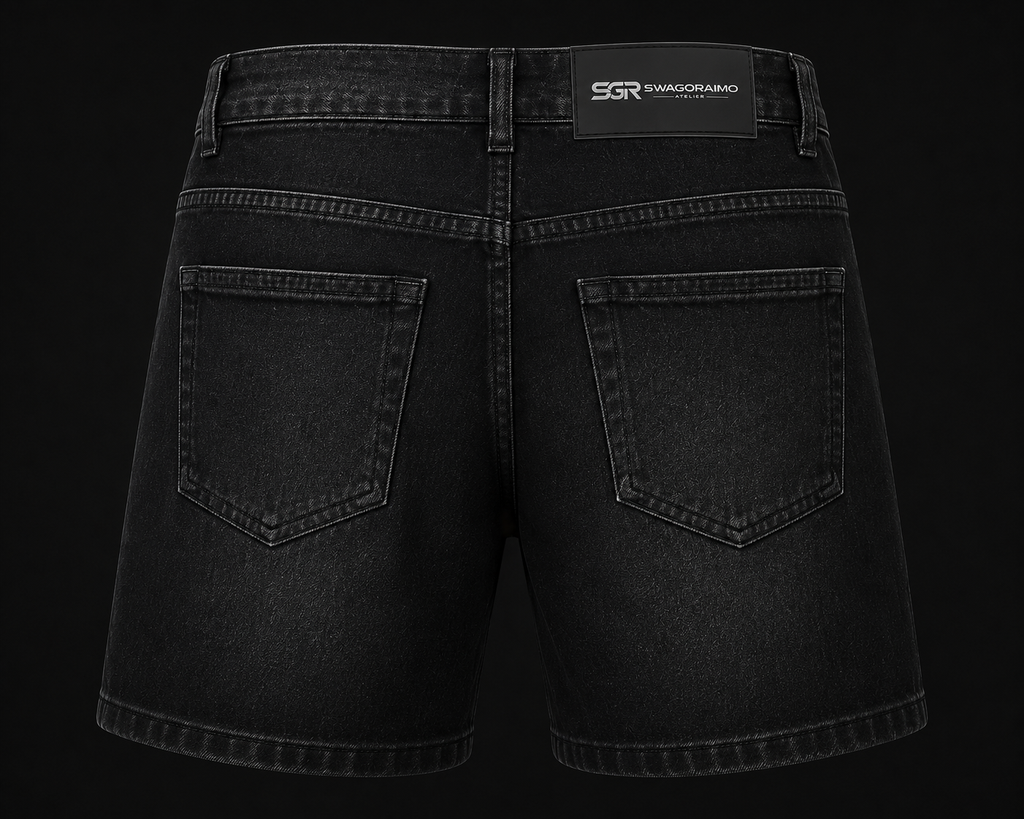 SWAGORAIMO ATELIER™ Premium Black Denim Shorts